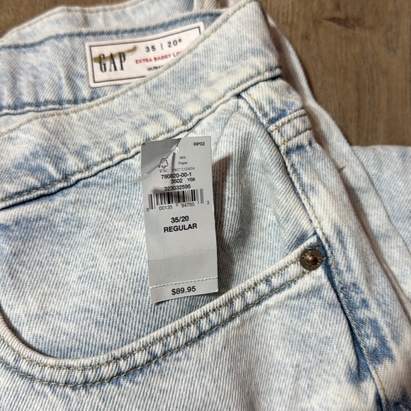NWT! GAP Light Indigo Low Slung UltraSoft Extra Baggy Jeans - Size 35/20 🔹 - Picture 9 of 14